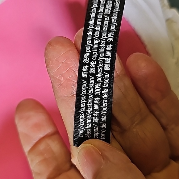 Pink Victoria secrets white padded pushup bathing suit top. Size small. - Picture 9 of 15